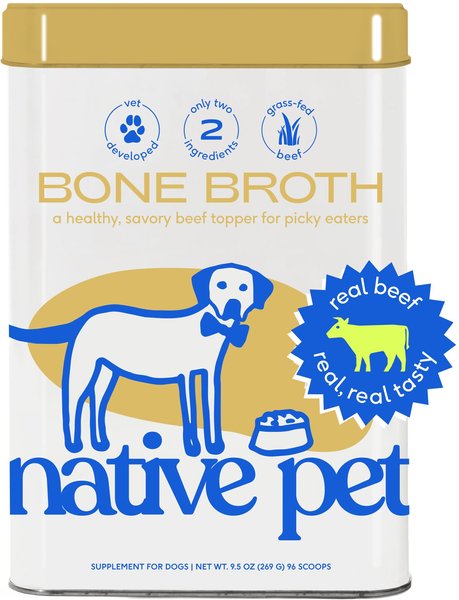 Native Pet Beef Bone Broth Powder Dog & Cat Food Topper, 9.5 oz slide 1 of 7