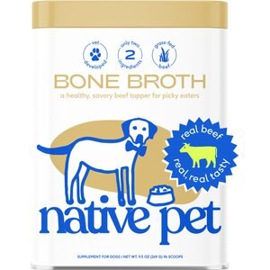 Native Pet Beef Bone Broth Powder Dog & Cat Food Topper, 9.5 oz