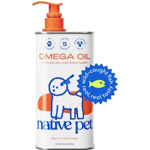 Native Pet Omega 3 Fish Oil To Support Skin & Coat Health Dog Supplement, 16-oz bottle