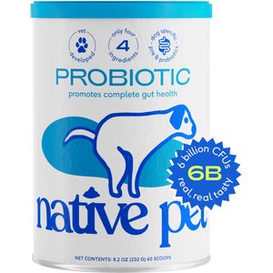 Native Pet Vet-Formulated Probiotics & Prebiotic Dog Supplement, 8.2-oz canister