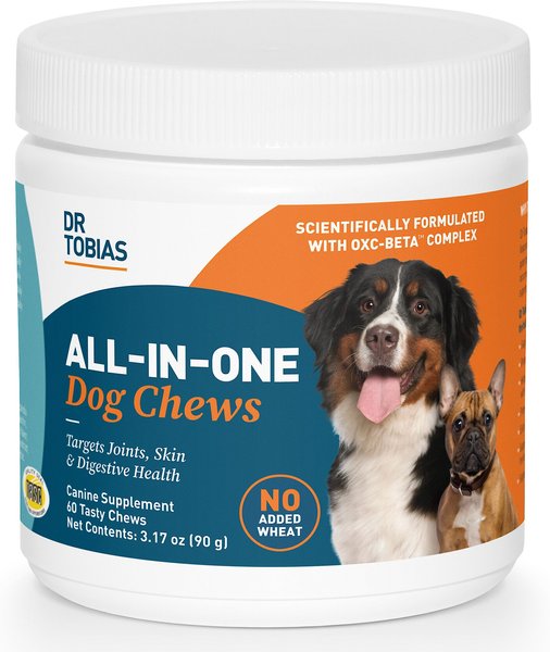 Dr. Tobias All-In-One Joint, Skin & Digestive Support Chicken Flavor Soft Chew Dog Supplement, 60 count slide 1 of 7