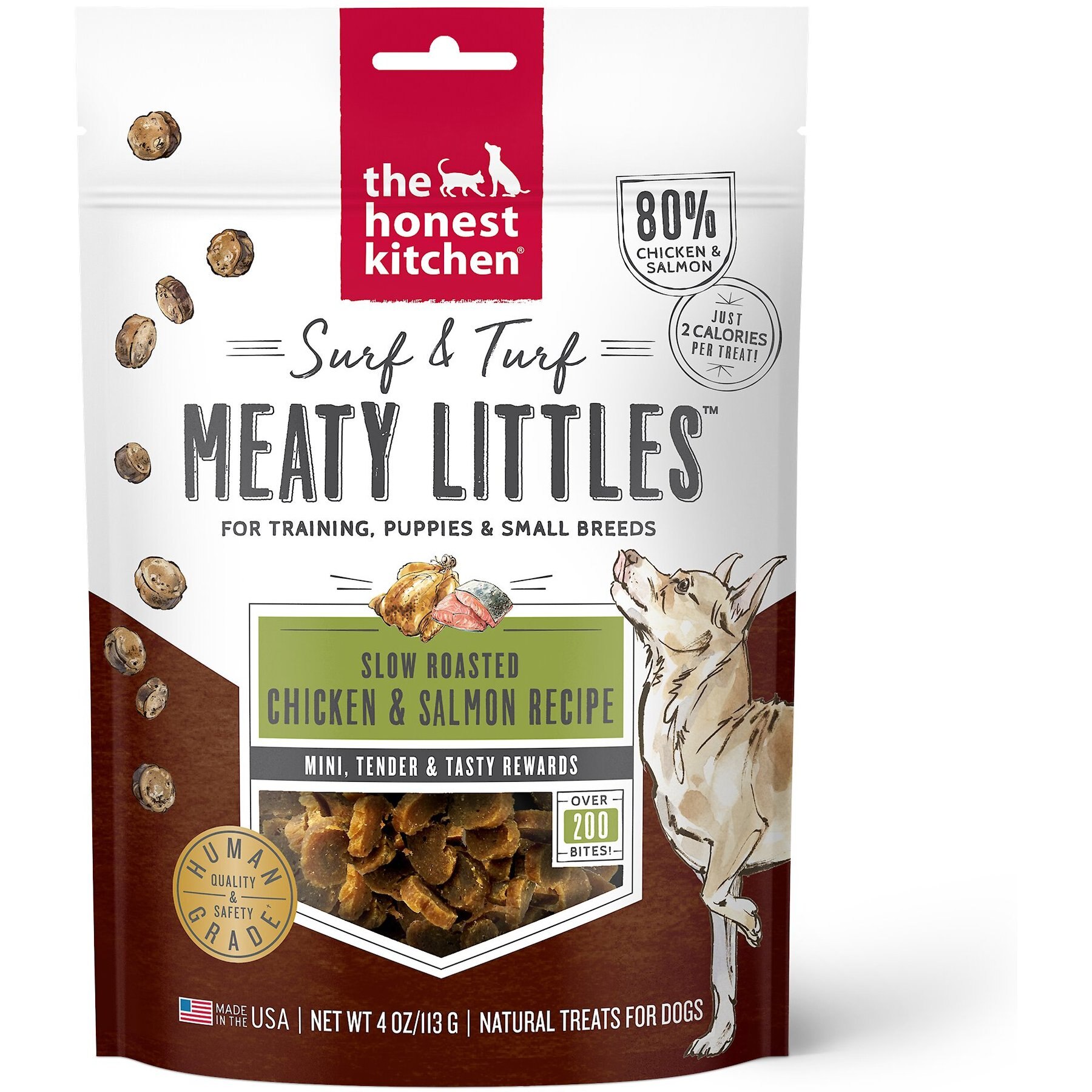 The Honest Kitchen Surf & Turf Meaty Littles Beef & Salmon Recipe Dog Treats - 4 oz