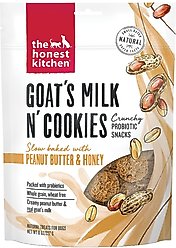 The Honest Kitchen Goat's Milk N' Cookies Slow Baked with Peanut Butter & Honey Dog Treats, 8-oz bag