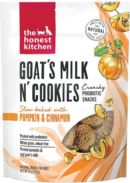 The Honest Kitchen Goat's Milk N' Cookies Slow-Baked with Pumpkin Dog Treats, 8-oz bag slide 1 of 5