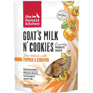 The Honest Kitchen Goat's Milk N' Cookies Slow-Baked with Pumpkin Dog Treats, 8-oz bag