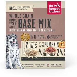 The Honest Kitchen Whole Grain, Veggie & Fruit Base Mix Dehydrated Dog Food, 3-lb box
