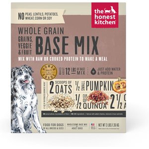 The Honest Kitchen Whole Grain, Veggie & Fruit Base Mix Dehydrated Dog Food, 3-lb box