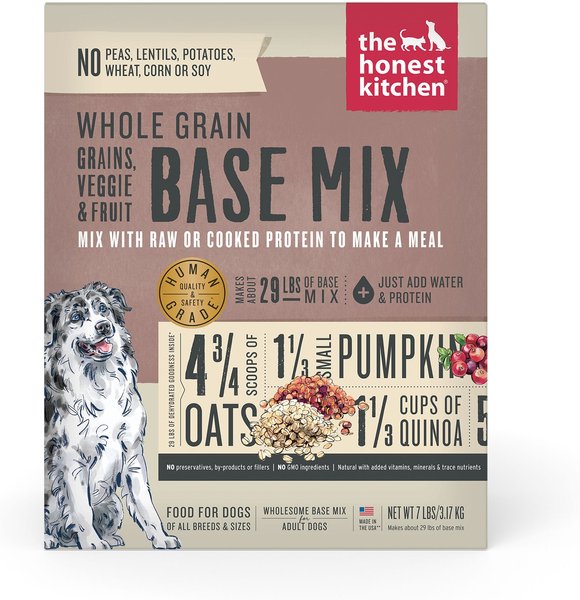 The Honest Kitchen Whole Grain, Veggie & Fruit Base Mix Dehydrated Dog Food, 7-lb box slide 1 of 11