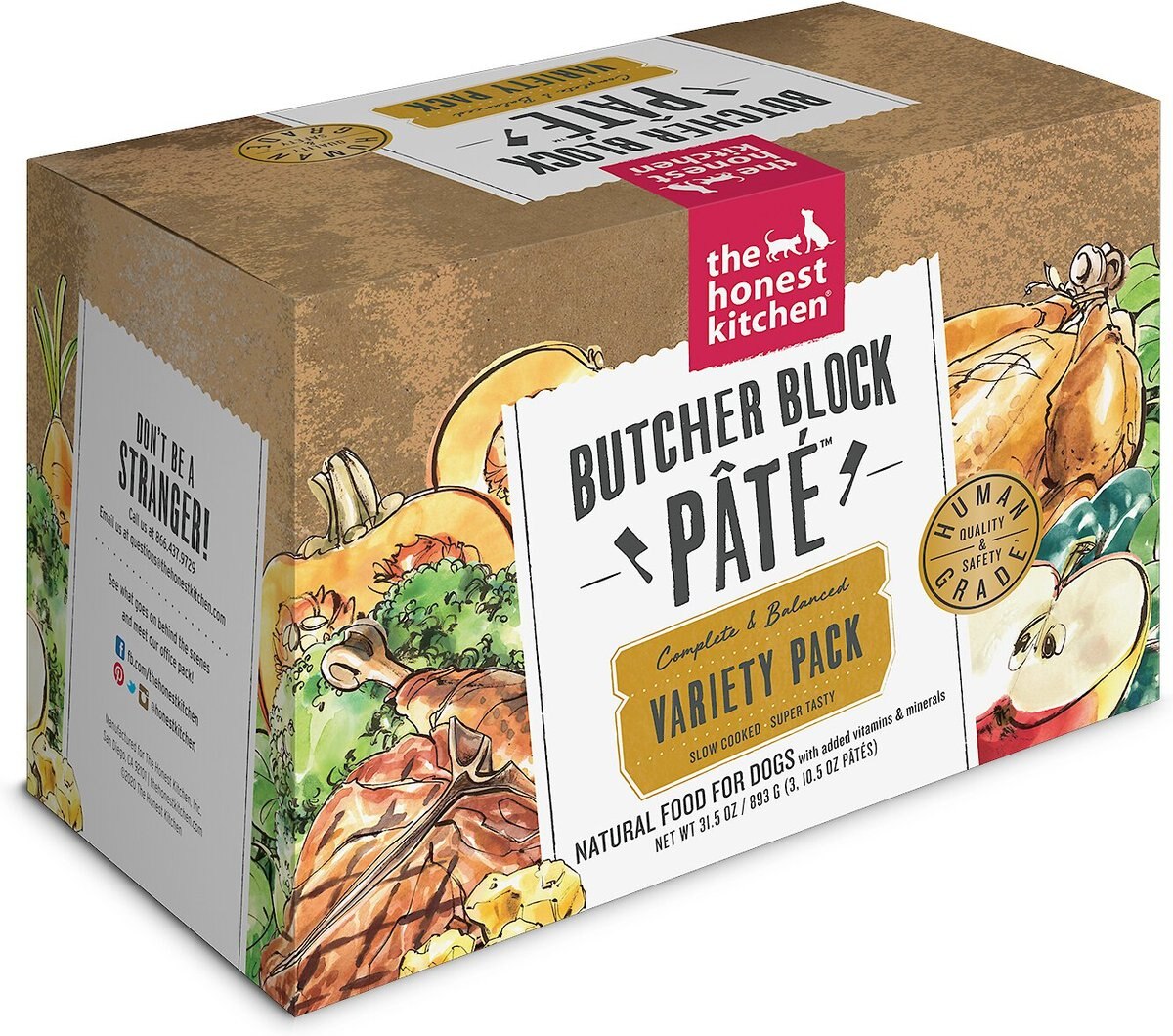 The Honest Kitchen Butcher Block Pate Beef, Lamb & Spring Veggies Wet Dog Food, 10.5-oz bag, case of 6
