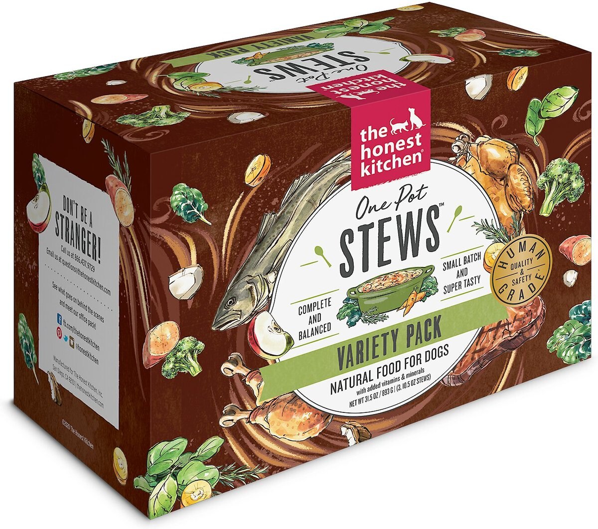 The Honest Kitchen One Pot Stew Variety Pack Wet Dog Food, 10.5-oz pouch, case of 3