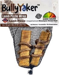 BullyYaker Lamb Pizzle Wrap Bully Stick Dog Treat, 2 count