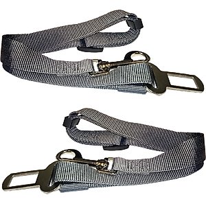 FurHaven Car Dog Seat Belt & Clip, 2 count, Gray