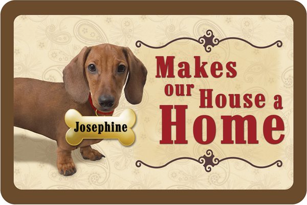 Bungalow Flooring Makes Our House A Home Dachshund Personalized Floor Mat slide 1 of 5