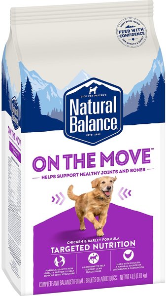 Natural Balance On the Move Chicken & Barley Formula High-Protein Dry Dog Food, 4-lb bag slide 1 of 5