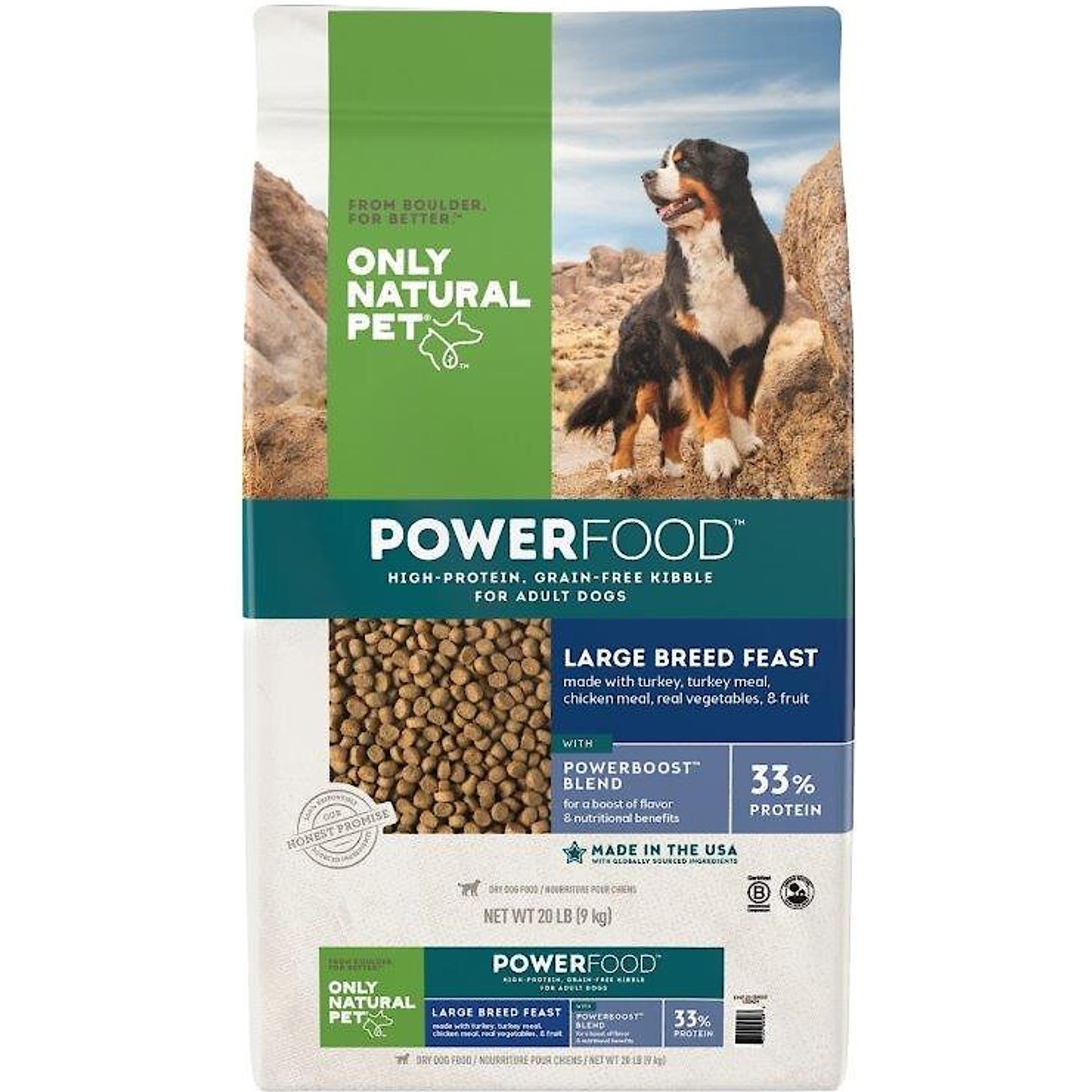 Discontinued ONLY NATURAL PET Canine PowerFood Large Breed Feast Grain Free Dry Dog Food 22.5 lb bag Chewy