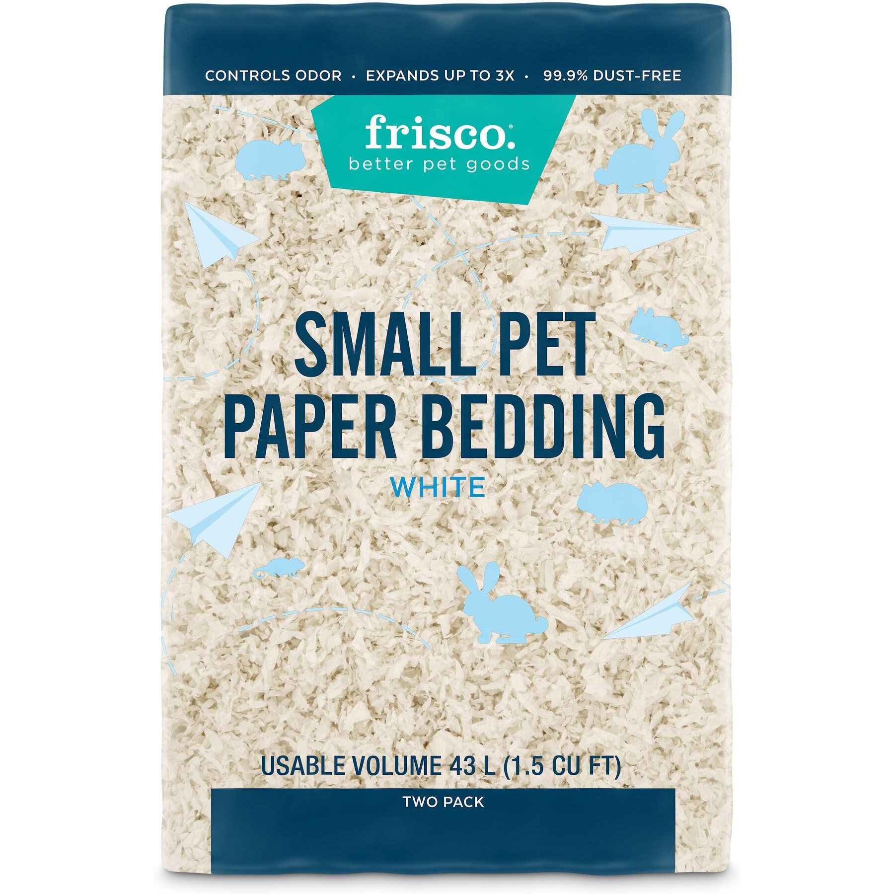 FRISCO Small Animal Bedding, White, 2 pack, 86L Total