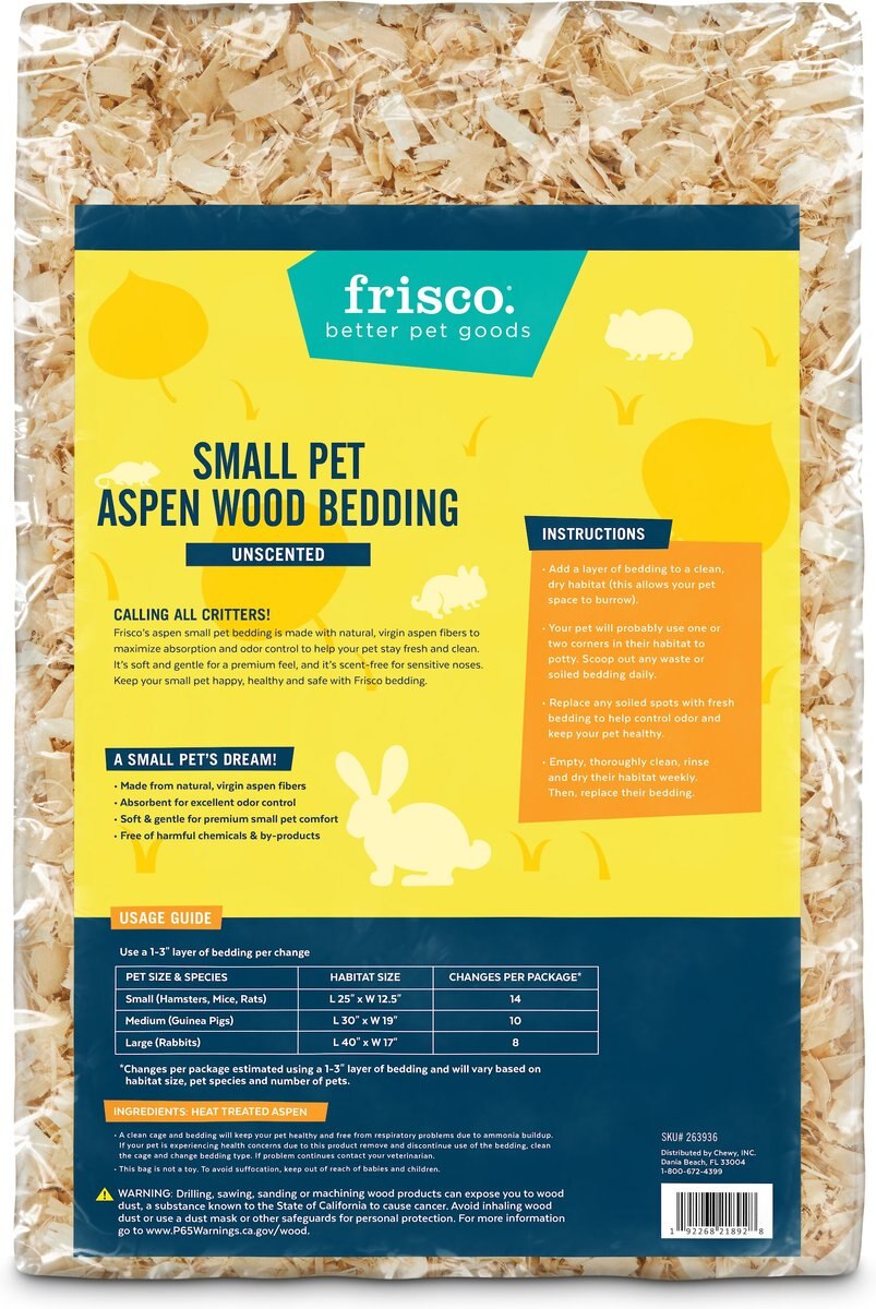 FRISCO Aspen Wood Small Pet Bedding, 141L