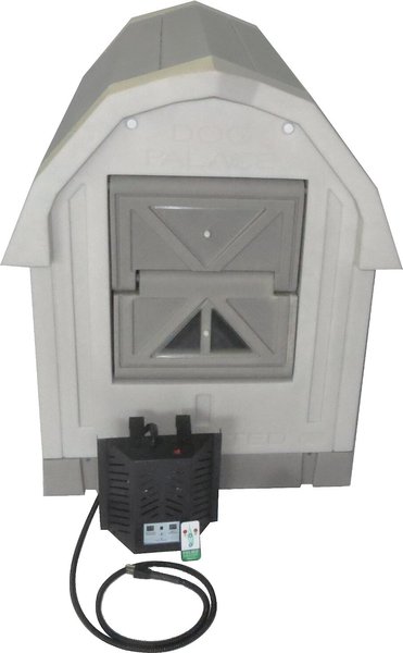 Dog Palace Insulated Heated Dog House, Grey/Taupe slide 1 of 8