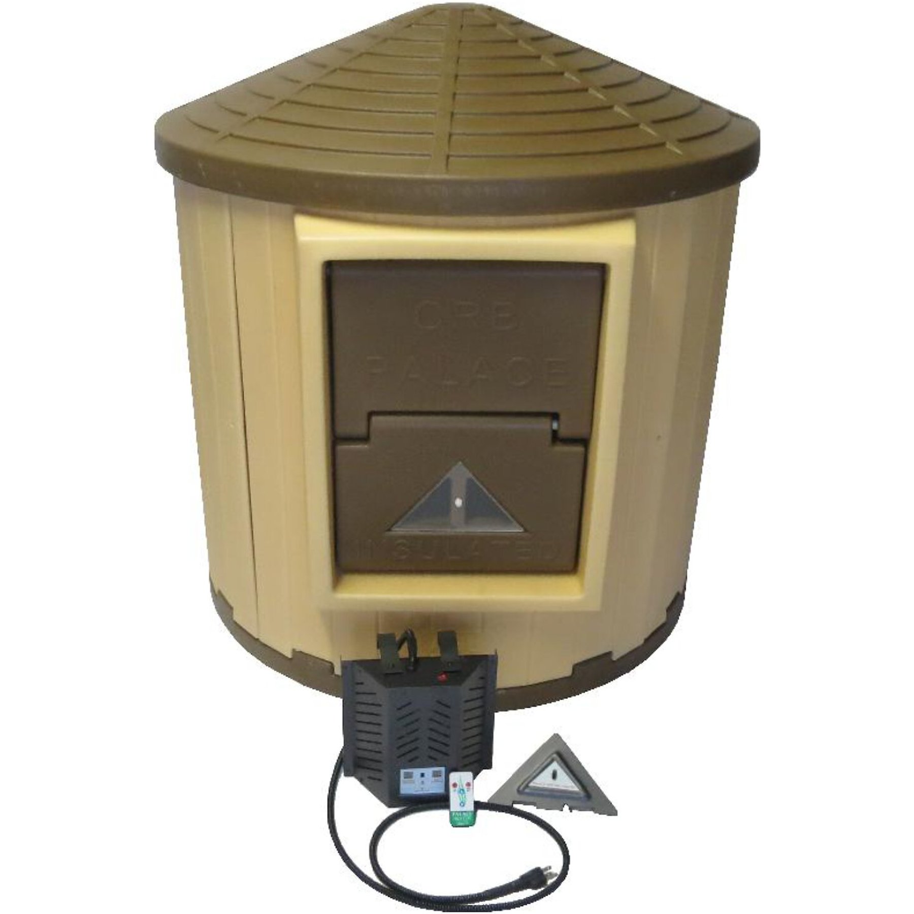 Dog Palace CRB Insulated Heated Dog House Brown Tan