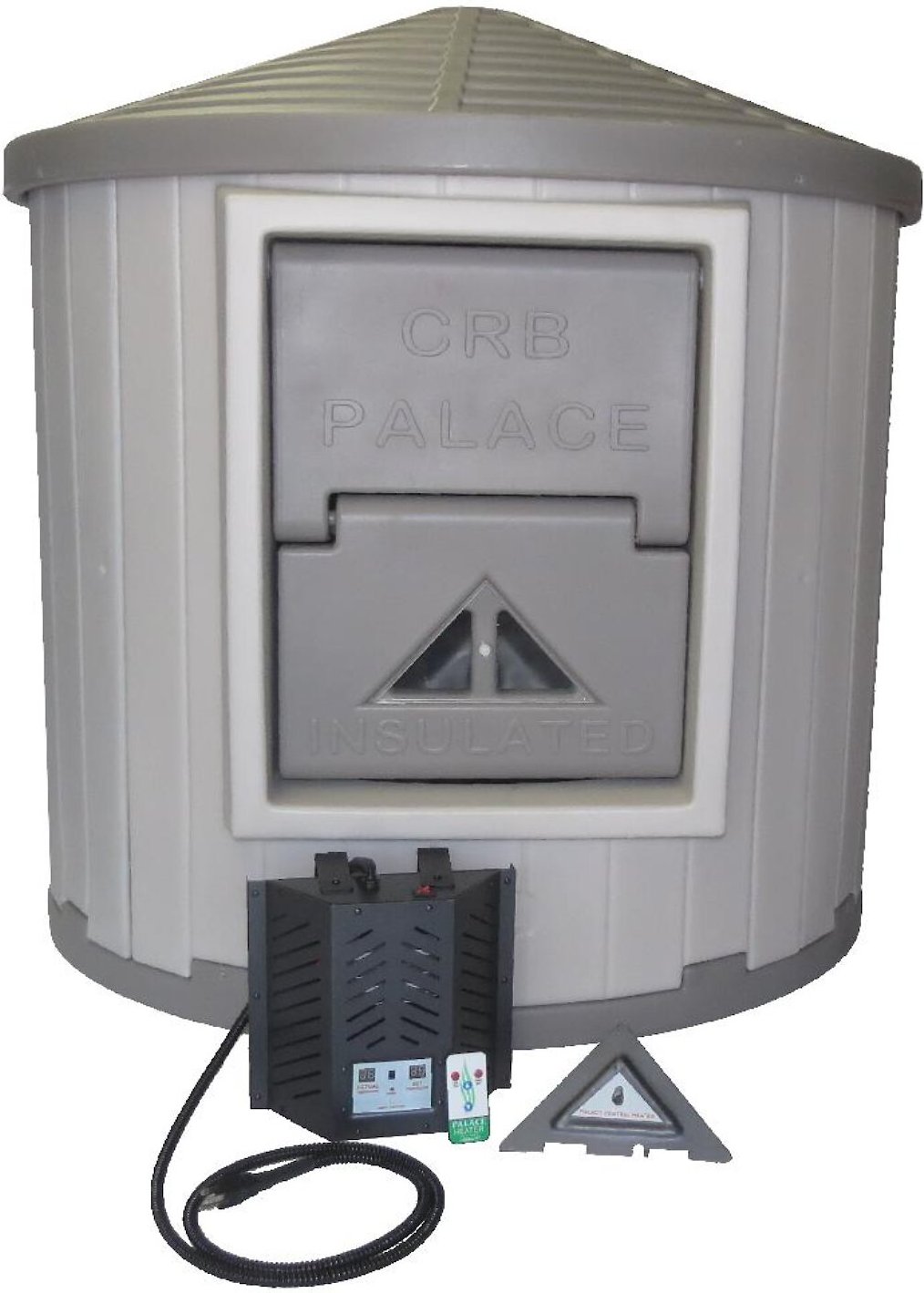 DOG PALACE CRB Insulated Heated Dog House, Grey/Taupe