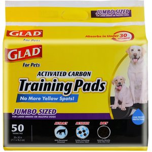 Glad Activated Carbon Jumbo Sized Dog Training Pads, 28 x 30-in, 50 count