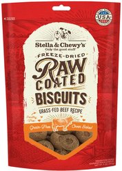 Stella & Chewy's Raw Coated Biscuits Grass-Fed Beef Recipe Freeze-Dried Grain-Free Dog Treats, 9-oz bag