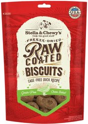 Stella & Chewy's Raw Coated Biscuits Cage-Free Duck Recipe Freeze-Dried Grain-Free Dog Treats, 9-oz bag