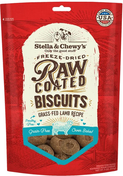 Stella & Chewy's Raw Coated Biscuits Grass-Fed Lamb Recipe Freeze-Dried Grain-Free Dog Treats, 9-oz bag slide 1 of 5