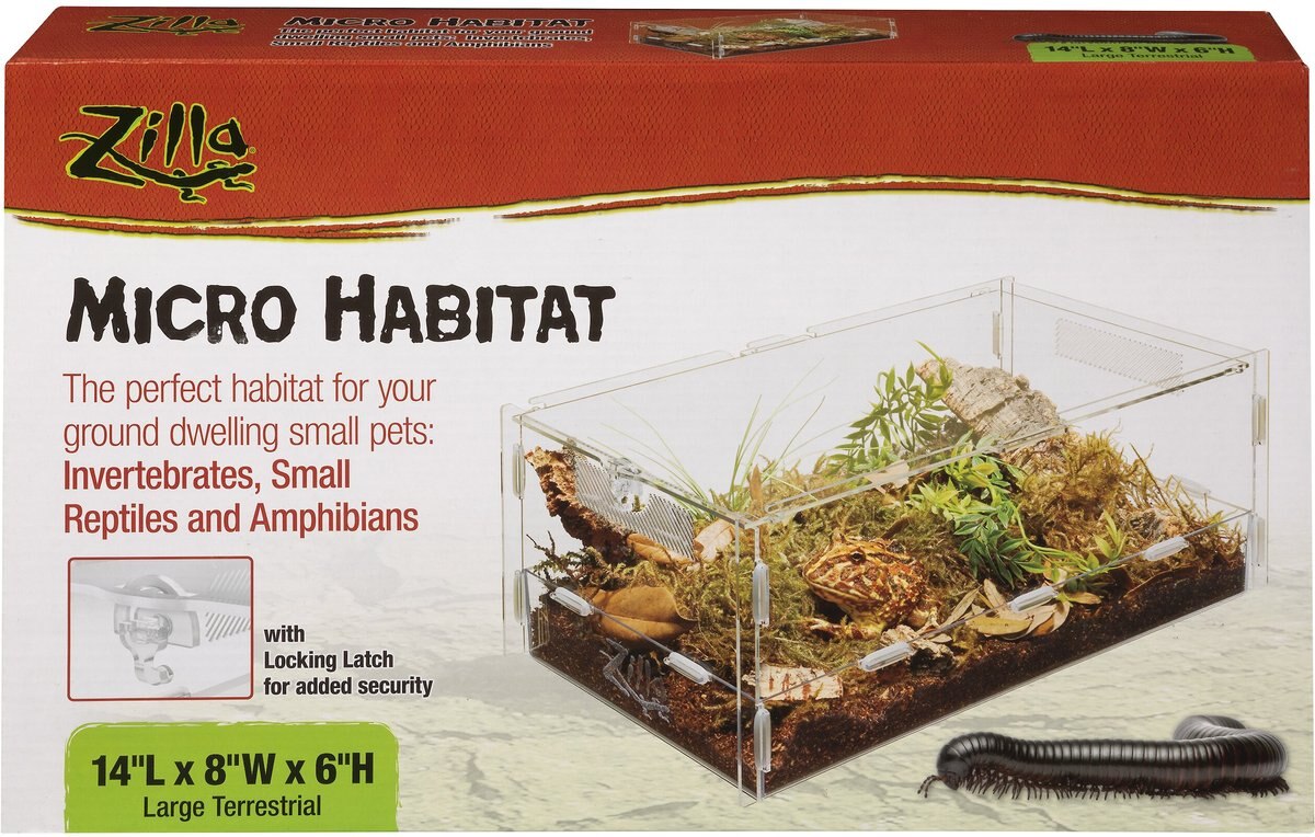 ZILLA Micro Habitat Terrariums with Locking Latch Terrestrial, Large