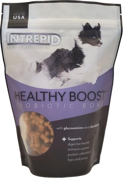 Intrepid Healthy Boost Probiotic Bone Grain-Free Dog Treats, 8-oz bag slide 1 of 5