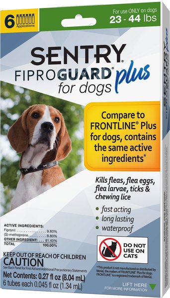 Sentry Fiproguard Plus Squeeze-On Dog Flea & Tick Treatment, 23 - 44 lbs, 6 treatments(6-Month Protection) slide 1 of 5