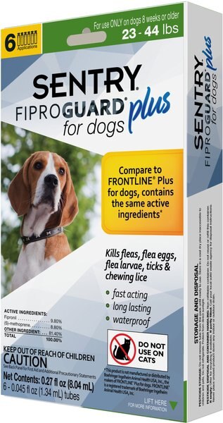Sentry Fiproguard Plus Squeeze-On Dog Flea & Tick Treatment, 23 - 44 lbs
