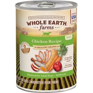 Whole Earth Farms Whole Grains Recipe Adult Canned Dog Food, 12.7-oz can, case of 12