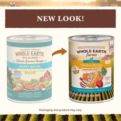 Whole Earth Farms Whole Grains Recipe Puppy Canned Dog Food, 12.7-oz can, case of 12 slide 2 of 9