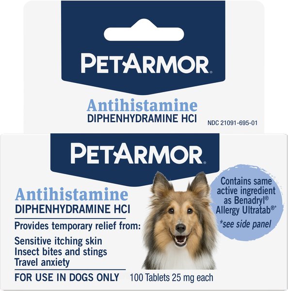 PetArmor Antihistamine Medication for Allergies for Dogs, 100 count slide 1 of 5