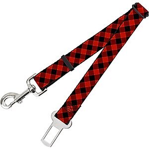 Buckle-Down Dog Car Seatbelt, Black/Red