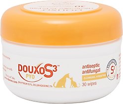 Douxo S3 PYO Antiseptic Antifungal Chlorhexidine Dog & Cat Wipes 30 count