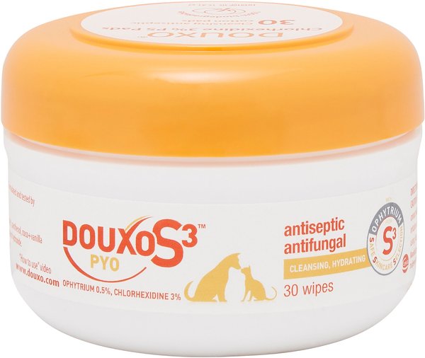 Douxo S3 PYO Antiseptic Antifungal Chlorhexidine Dog & Cat Wipes 30 count slide 1 of 6