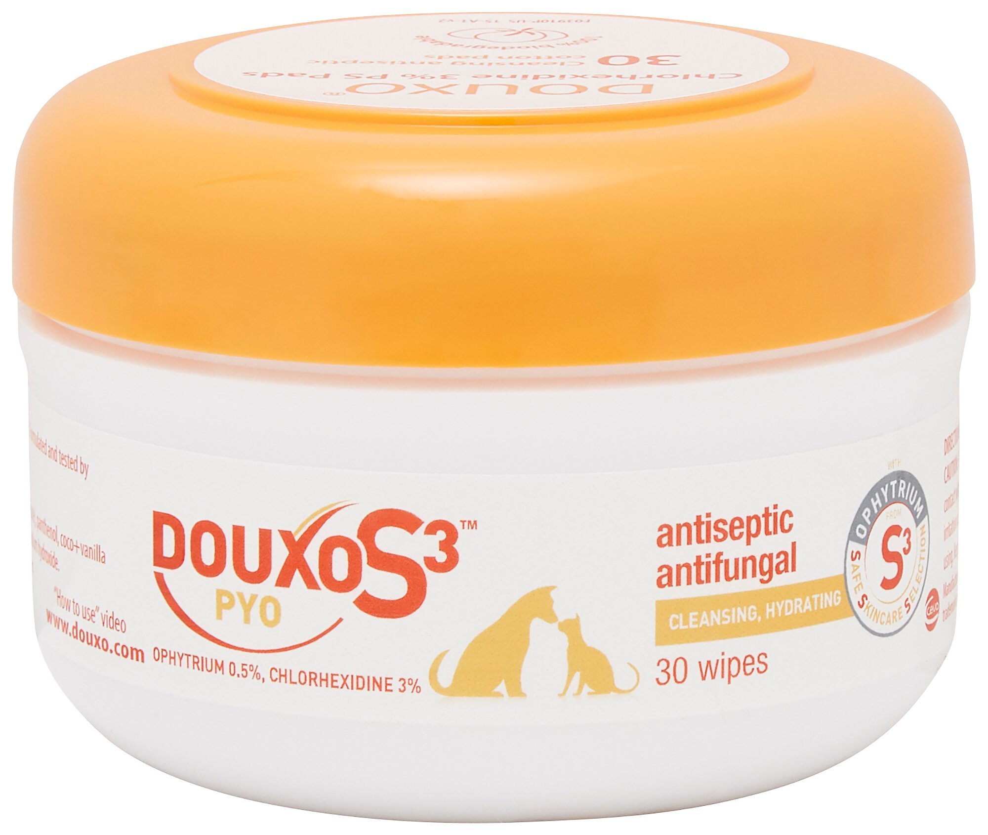 DOUXO S3 PYO Antiseptic Antifungal Chlorhexidine Dog & Cat Wipes 30