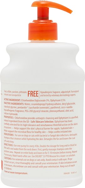 DOUXO S3 PYO Antiseptic Antifungal Chlorhexidine Dog Cat Shampoo 16.9 oz bottle Chewy