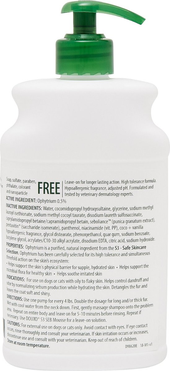 DOUXO S3 SEB OdorControl Seboregulating Dog & Cat Shampoo, 16.9oz