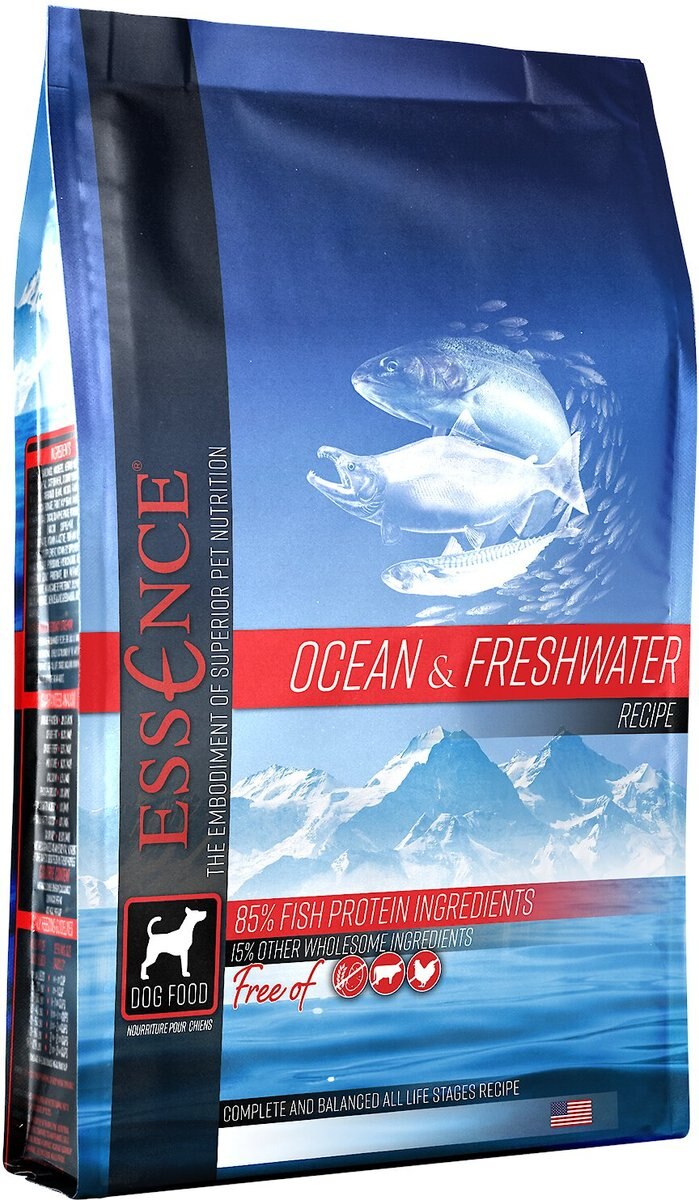 ESSENCE Ocean & Freshwater Recipe GrainFree Dry Dog Food, 4lb bag