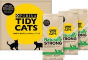 Tidy Cats Naturally Strong Clean Lemongrass Scented Clumping Clay Cat Litter, 13.3-lb bag, 3 count