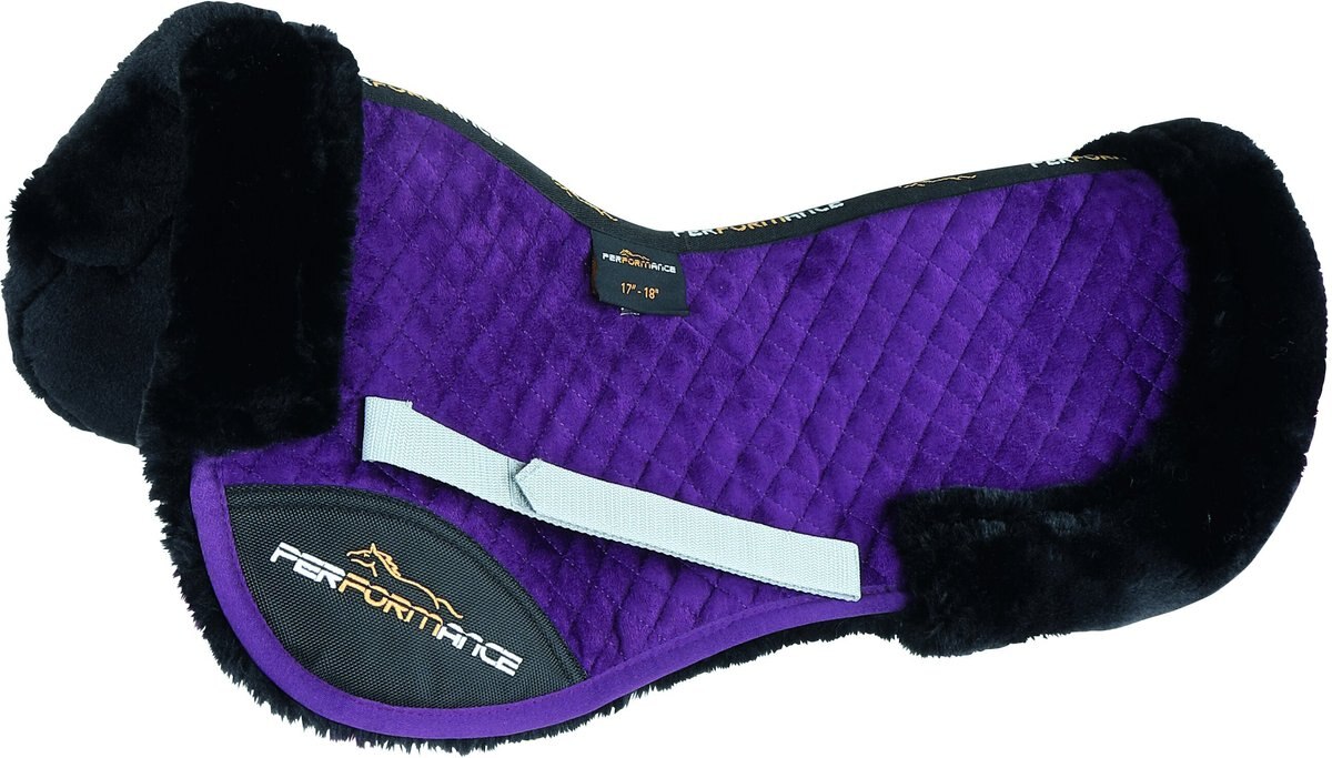 SHIRES EQUESTRIAN PRODUCTS Performance Suede Half Horse Pad, Plum, 23 x