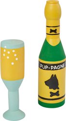 Frisco Champagne & Flute Latex Squeaky Dog Toy, 2 count