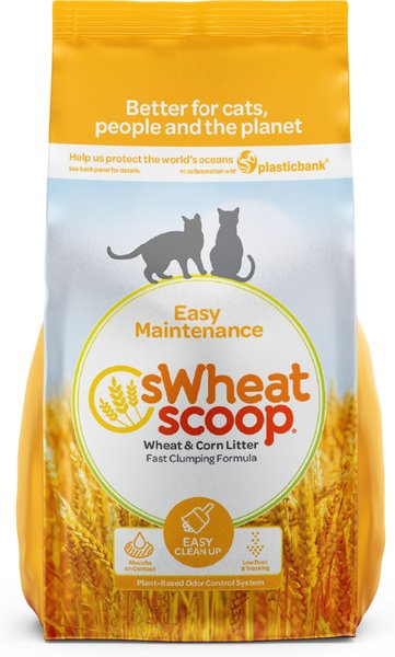 sWheat Scoop Easy Maintenance Clumping Wheat-Corn Cat Litter, 25-lb bag slide 1 of 9
