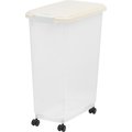 IRIS Premium Airtight Food Storage Container, Clear & Off-White, 35-lb