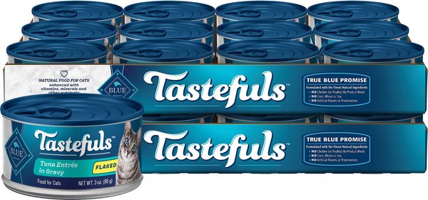 Blue Buffalo Tastefuls Tuna Entrée in Gravy Flaked Wet Cat Food, 3-oz can, case of 24 slide 1 of 8