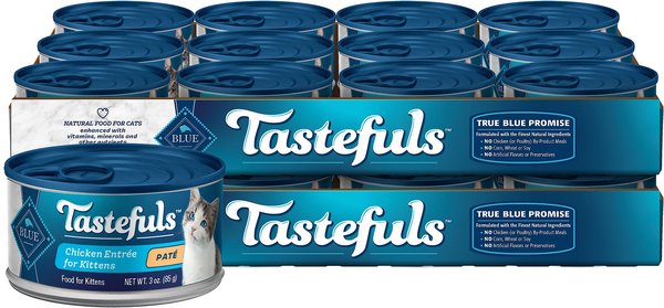Blue Buffalo Tastefuls Chicken Entrée Kitten Pate Wet Cat Food, 3-oz can, case of 24 slide 1 of 8