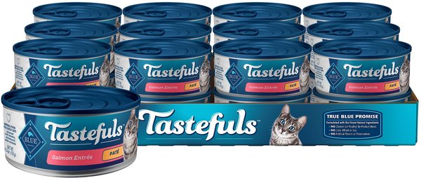 Blue Buffalo Tastefuls Salmon Entrée Pate Wet Cat Food, 5.5-oz can, case of 24 slide 1 of 8